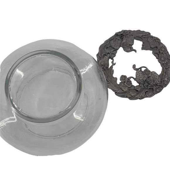 Rawcliffe 1994 Pewter Lid Clear Jar Potpourri Trinkets Display 0196 5" x 3" - Picture 8 of 8